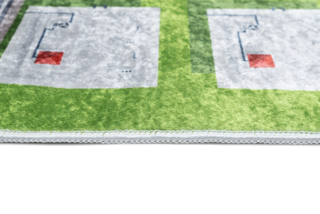 Tapis Emma Enfant Vert Gris Ville Antidérapant