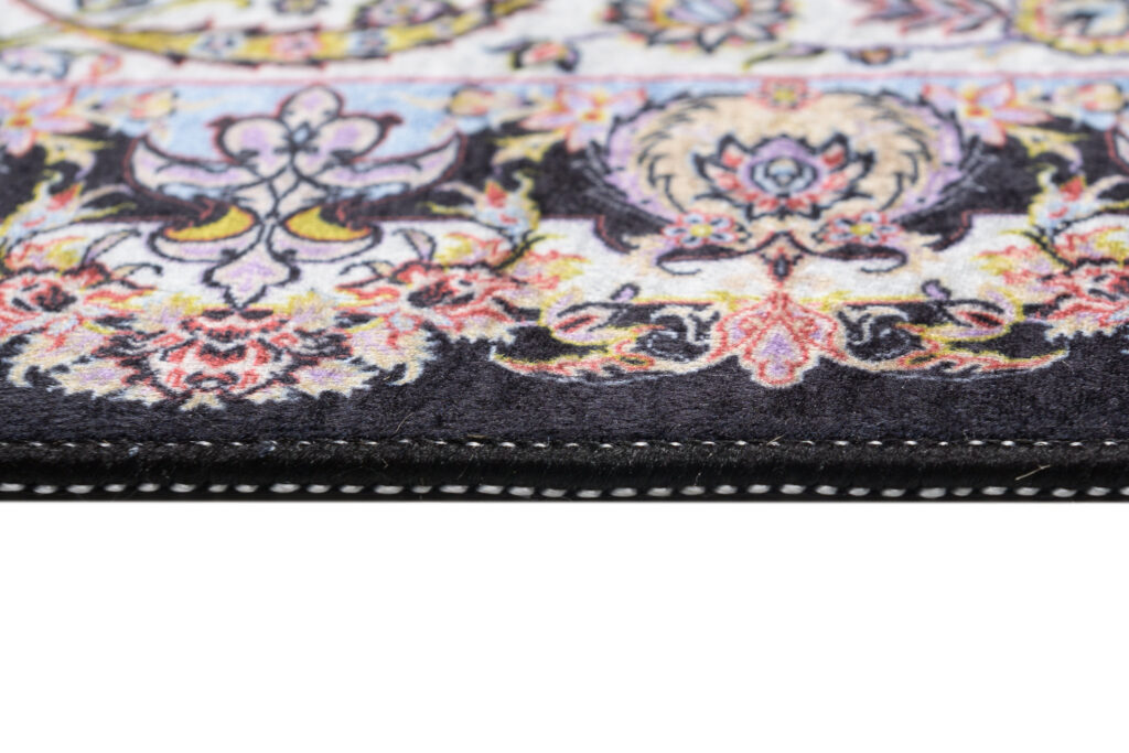 Tapis Victoria à Franges Foncé Grande Rosace
