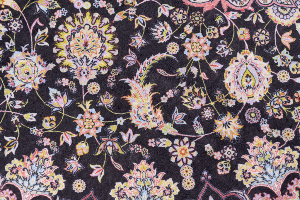 Tapis Victoria à Franges Foncé Grande Rosace