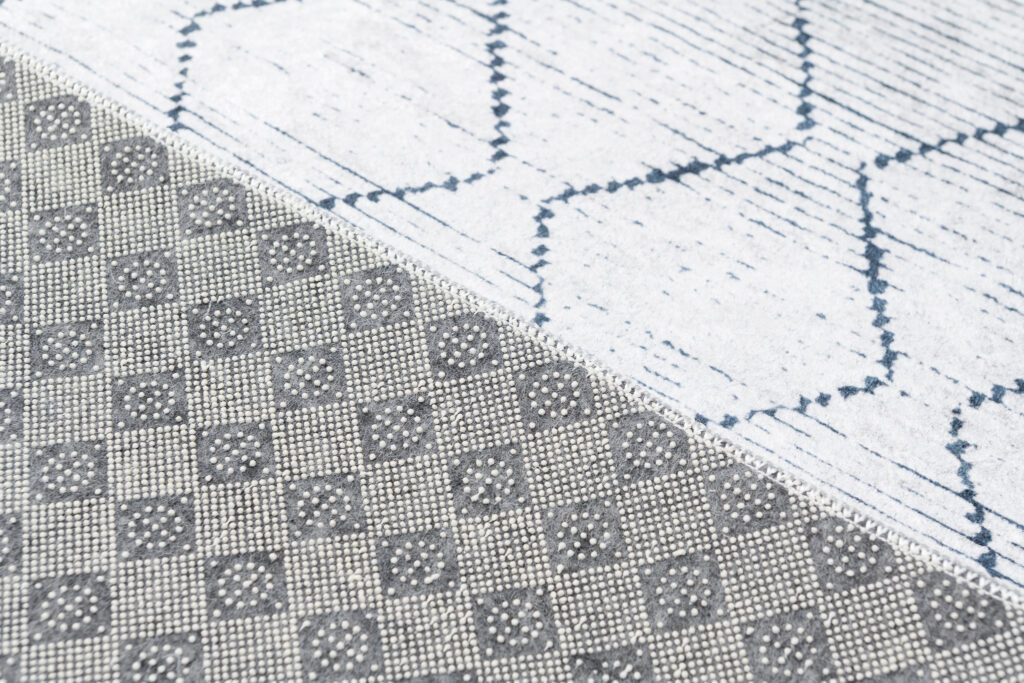 Tapis Toscana Géométrique Gris Bleu Marine Zigzag