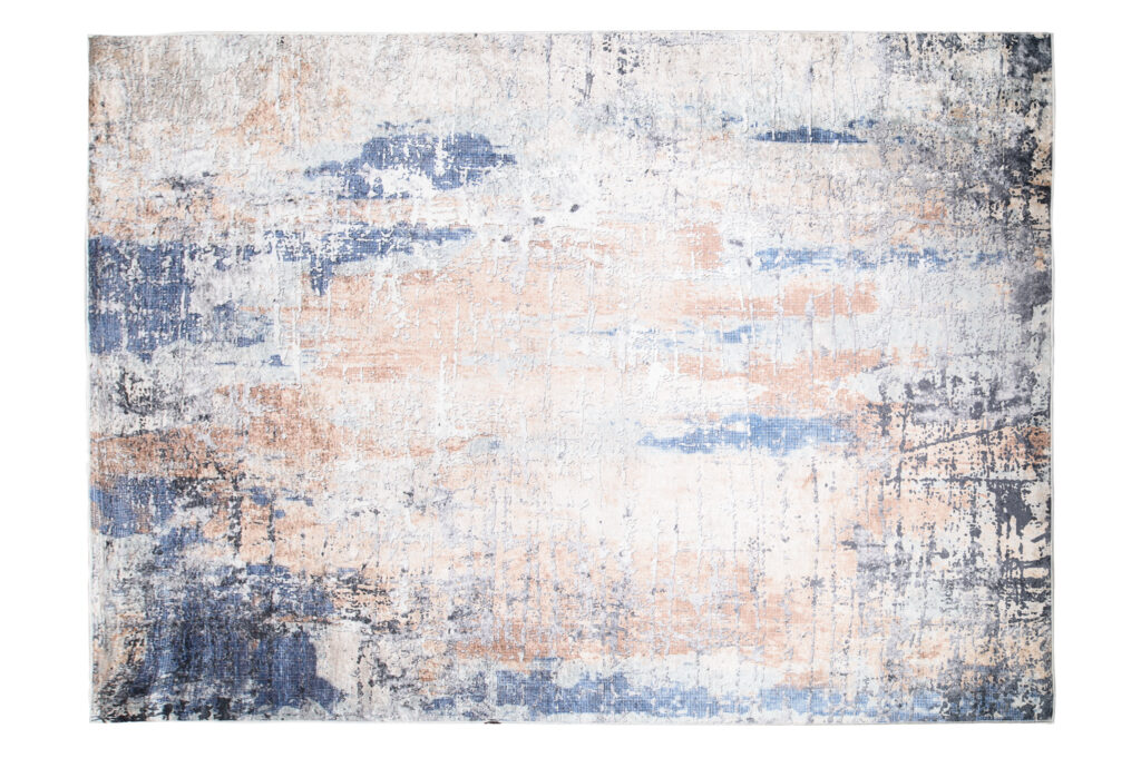 Tapis Toscana Abstrait Bleu Marine Cuivre