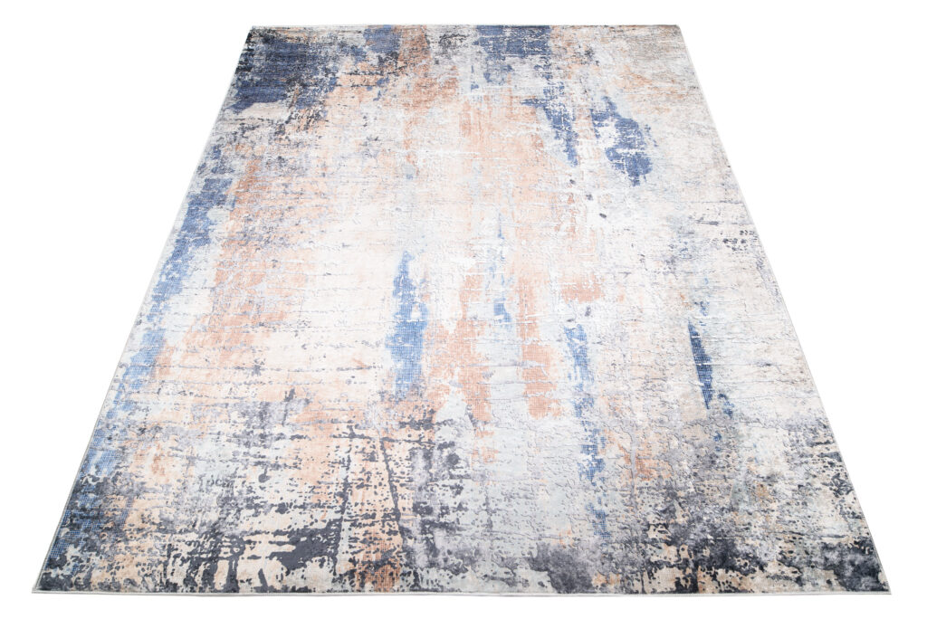 Tapis Toscana Abstrait Bleu Marine Cuivre
