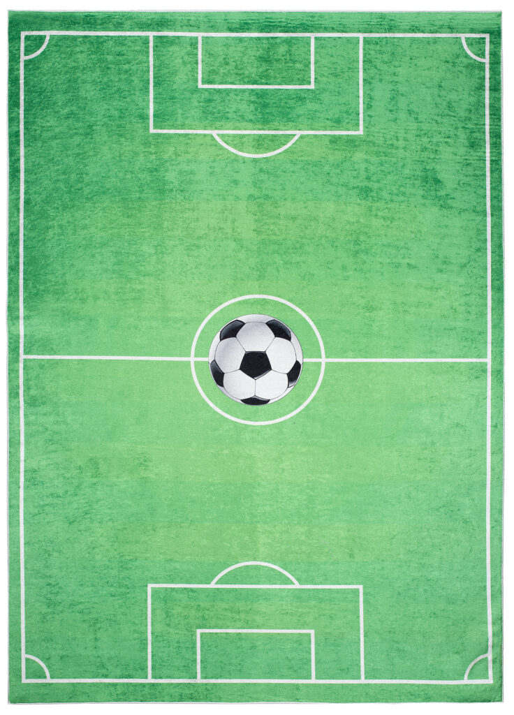 Tapis Emma Enfant Vert Terrain de Football Antidérapant