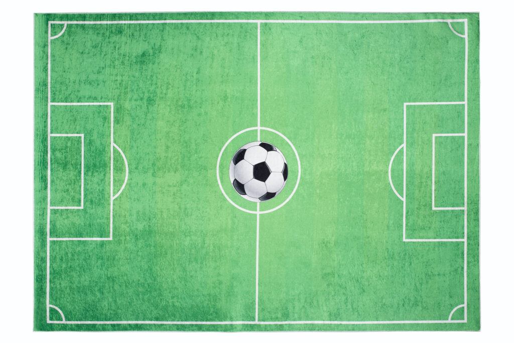 Tapis Emma Enfant Vert Terrain de Football Antidérapant
