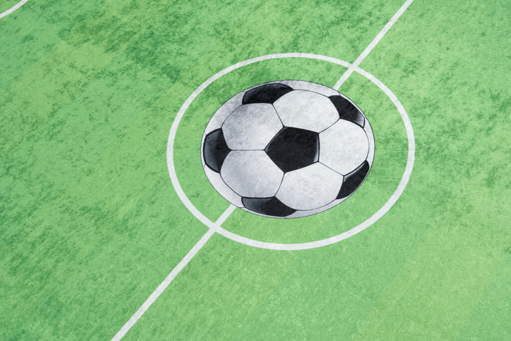 Tapis Emma Enfant Vert Terrain de Football Antidérapant