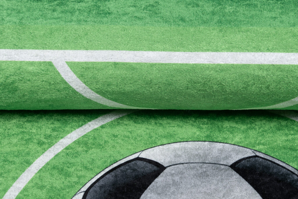 Tapis Emma Enfant Vert Terrain de Football Antidérapant