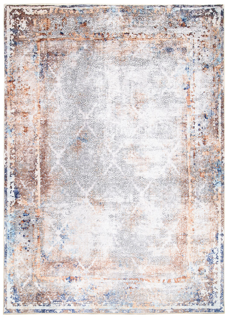 Tapis Victoria Vintage Bleu Marine Cuivre