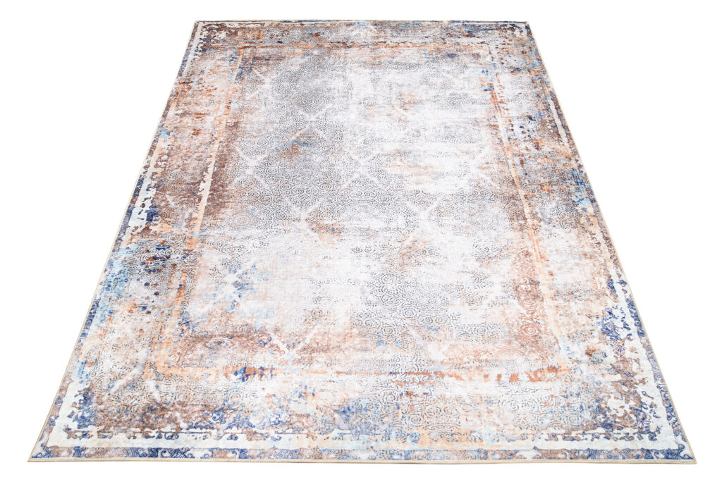 Tapis Victoria Vintage Bleu Marine Cuivre