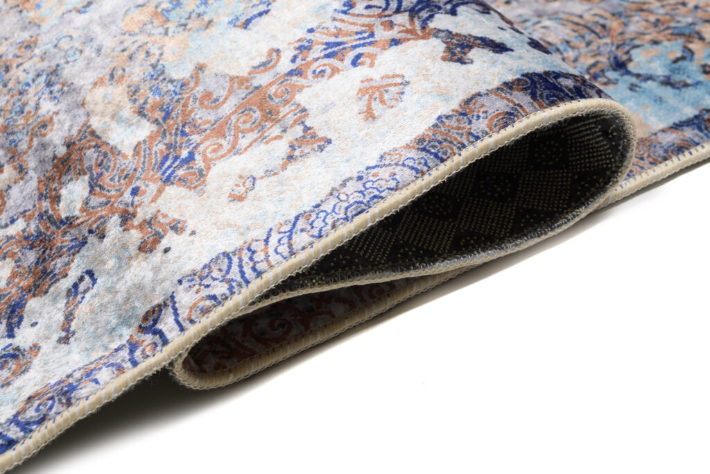 Tapis Victoria Vintage Bleu Marine Cuivre