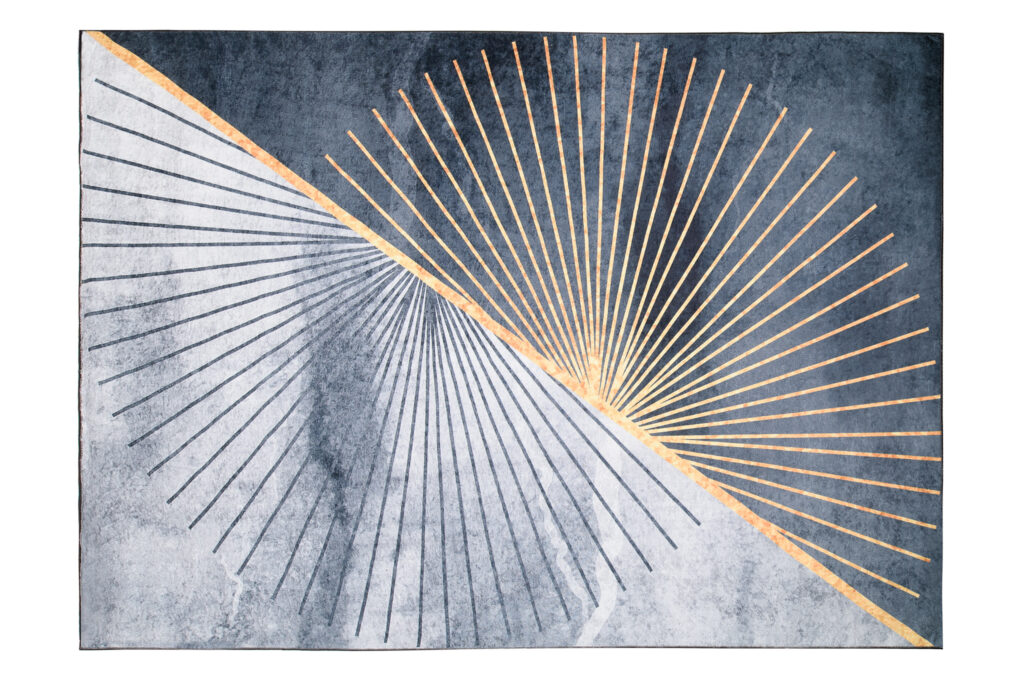 Tapis Toscana Gris Or Rayons Antidérapant