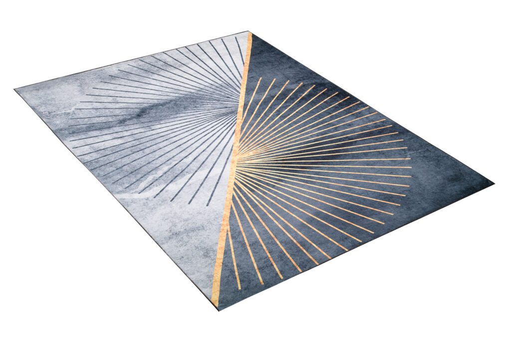Tapis Toscana Gris Or Rayons Antidérapant