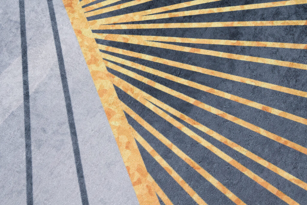 Tapis Toscana Gris Or Rayons Antidérapant