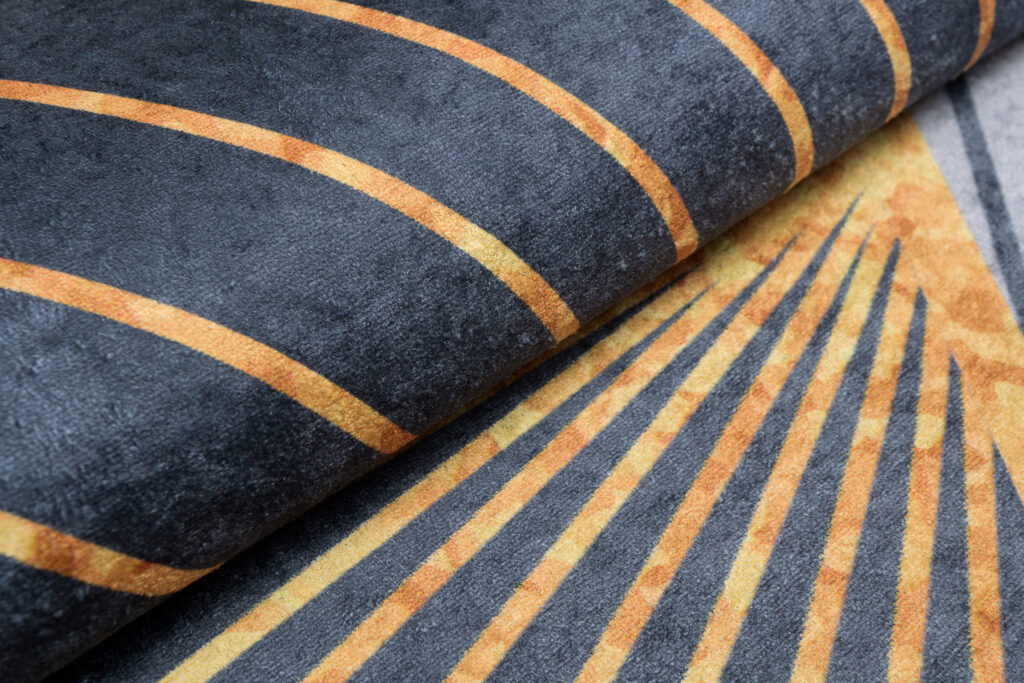 Tapis Toscana Gris Or Rayons Antidérapant