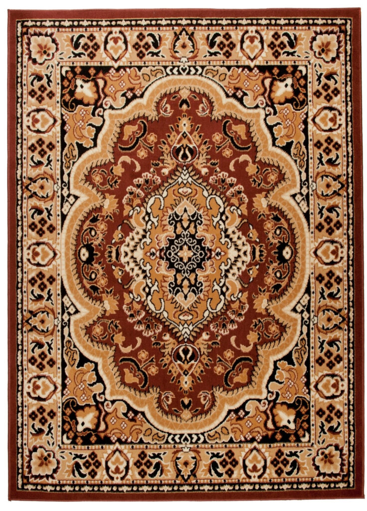 Tapis Atlas Marron Beige Traditionnel Médaillon