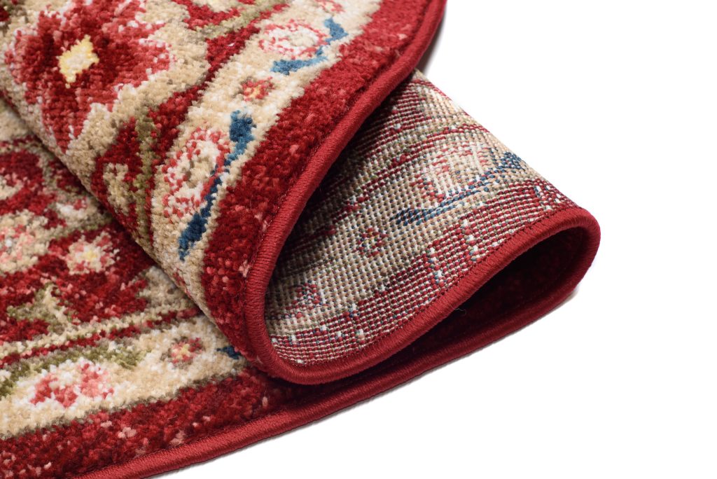 Tapis Rivoli Rond Rouge Crème Ornamental