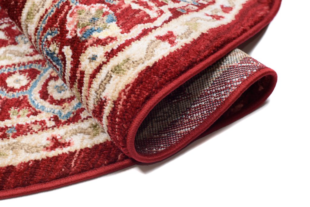 Tapis Rivoli Rond Rouge Crème Classique