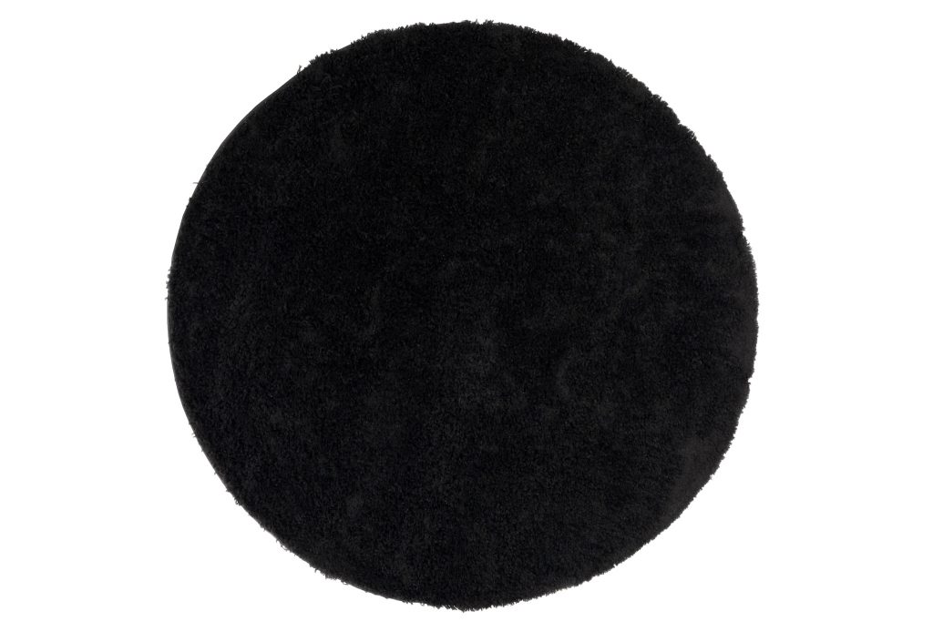 Tapis Essence Rond Shaggy Uni Noir