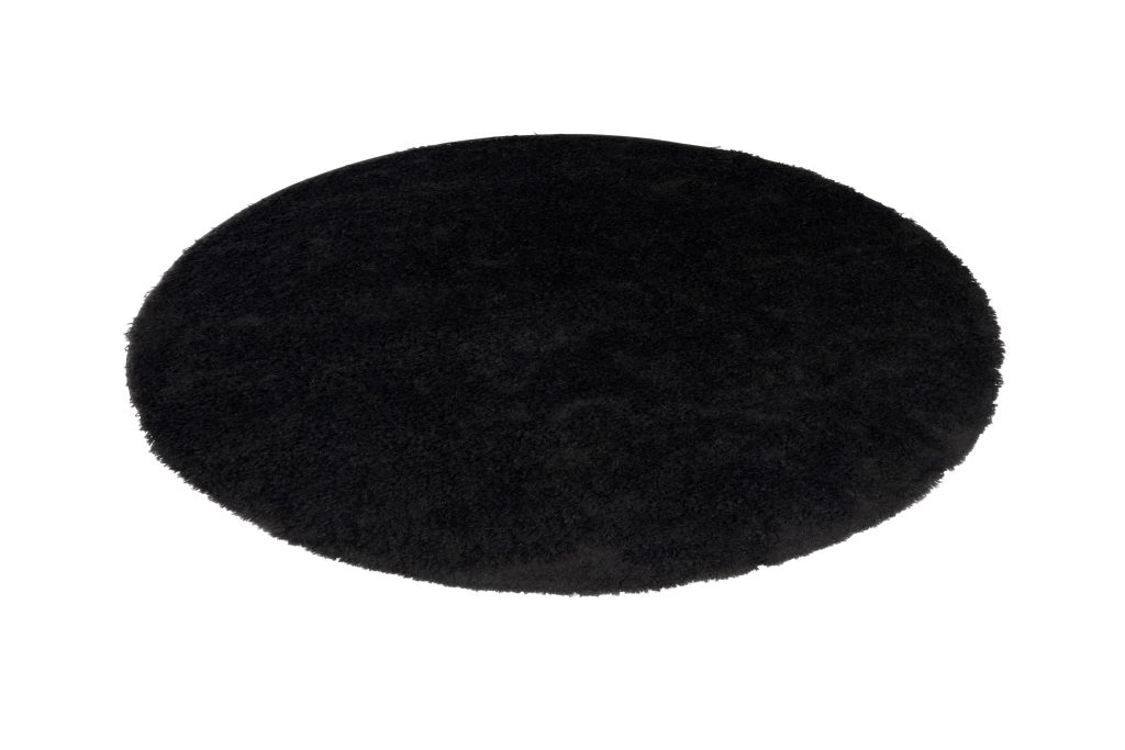 Tapis Essence Rond Shaggy Uni Noir