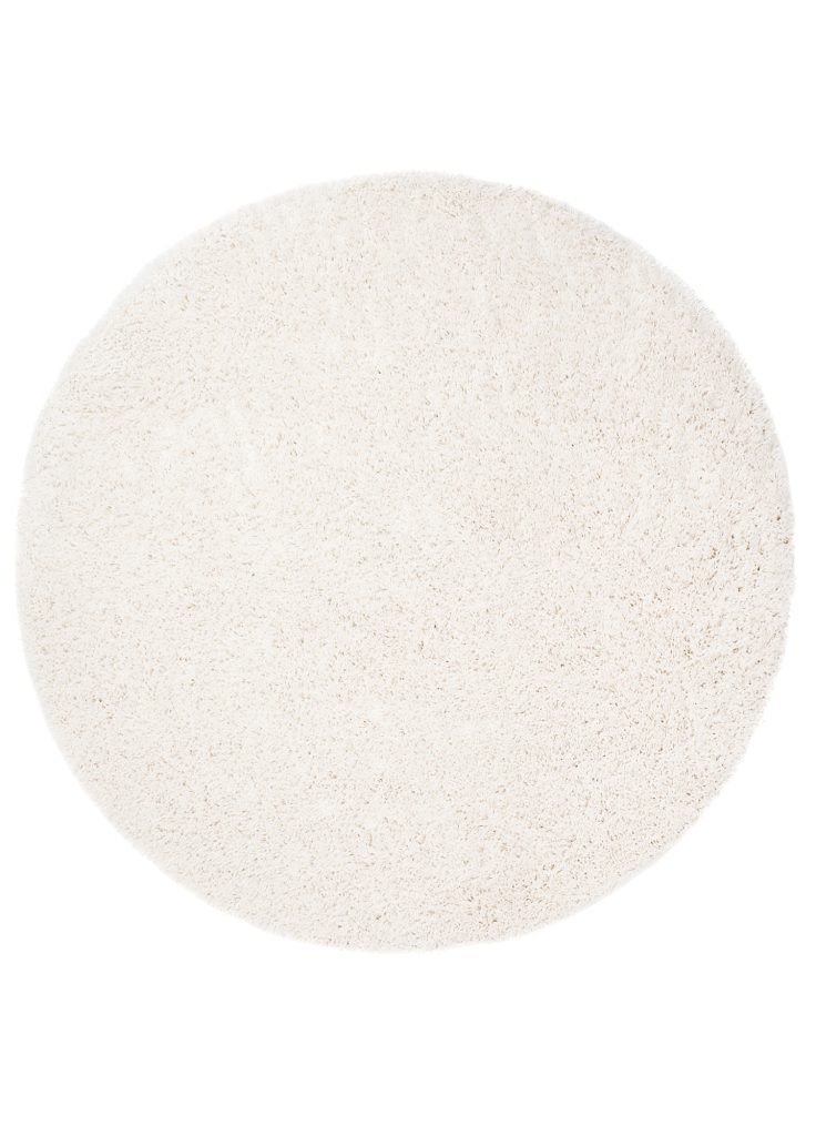 Tapis Essence Rond Shaggy Uni Crème