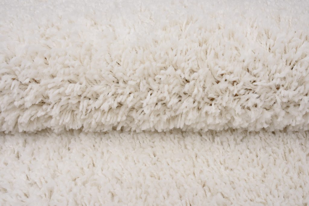 Tapis Essence Rond Shaggy Uni Crème