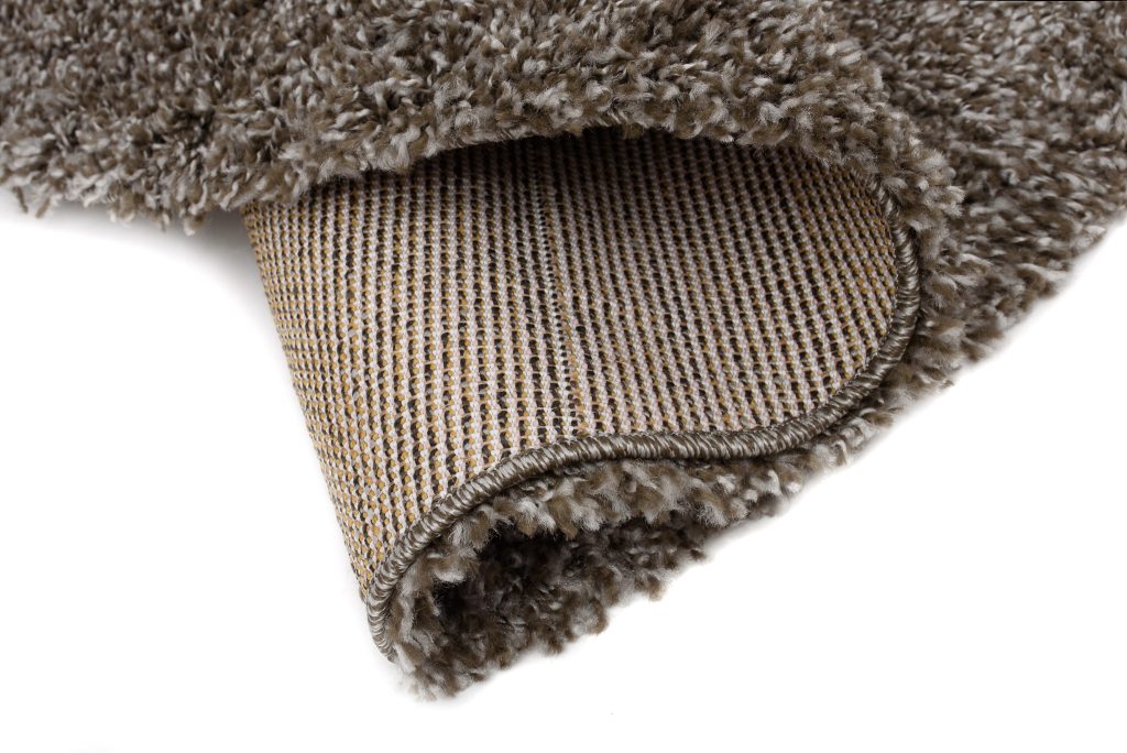 Tapis Essence Rond Shaggy Taupe Gris Moucheté