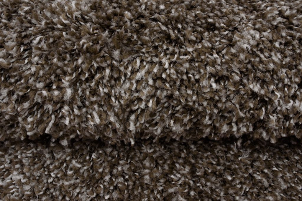 Tapis Essence Rond Shaggy Taupe Gris Moucheté