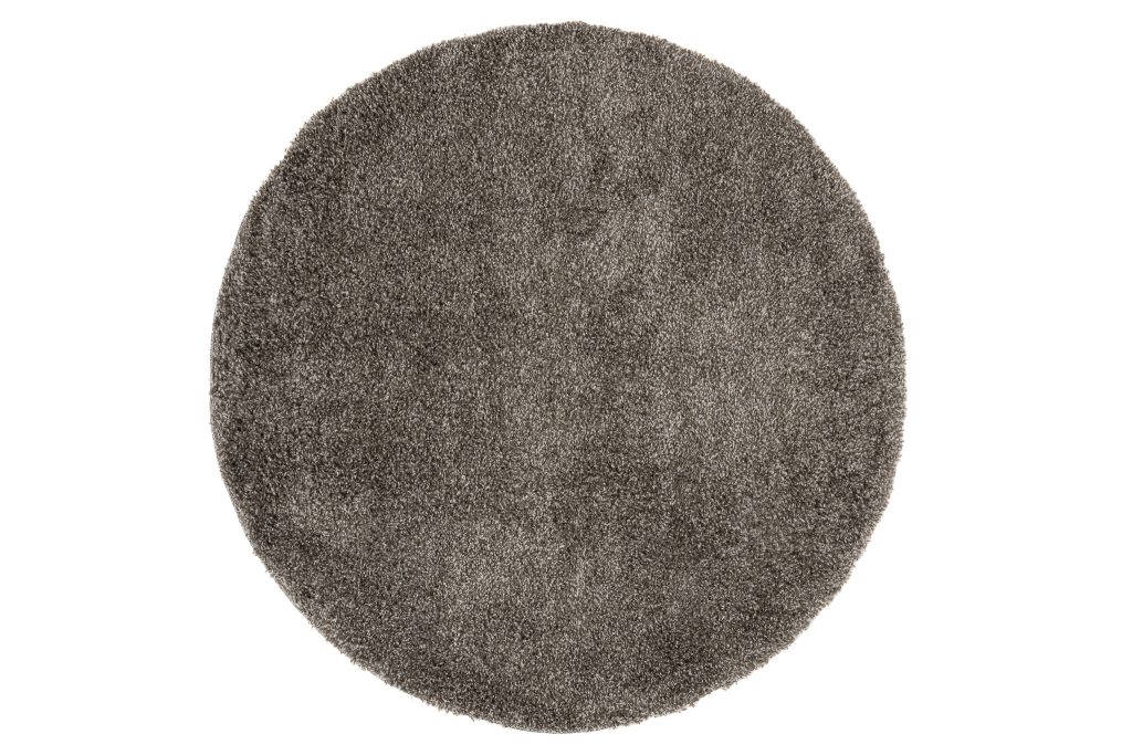 Tapis Essence Rond Shaggy Taupe Gris Moucheté