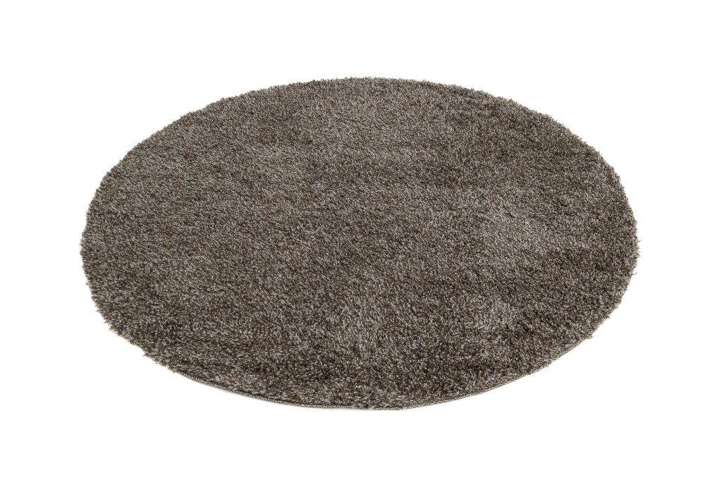 Tapis Essence Rond Shaggy Taupe Gris Moucheté