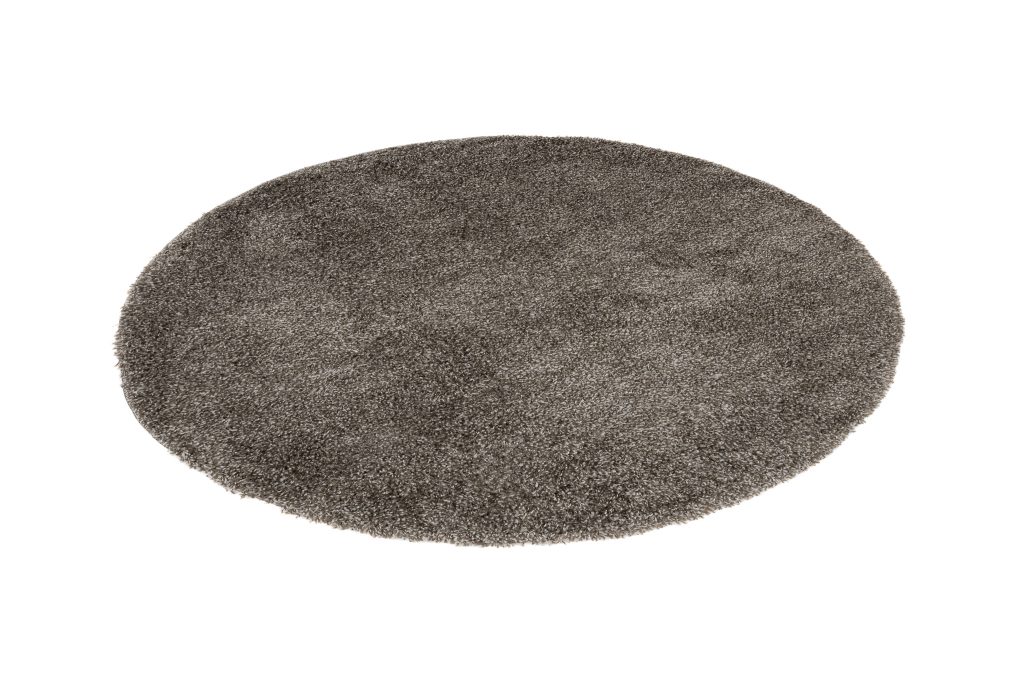 Tapis Essence Rond Shaggy Taupe Gris Moucheté