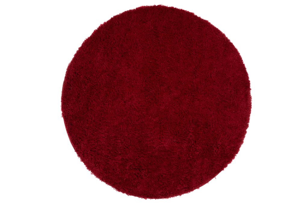 Tapis Essence Rond Shaggy Uni Rouge