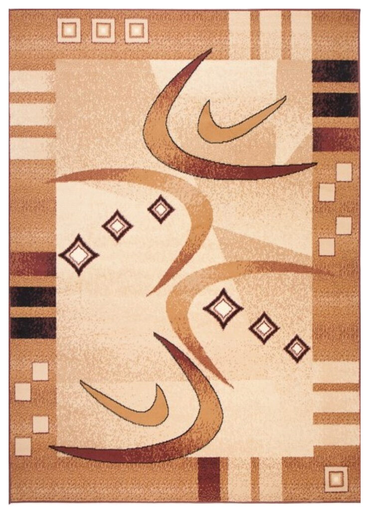 Tapis Atlas Beige Marron Géométrique Abstrait