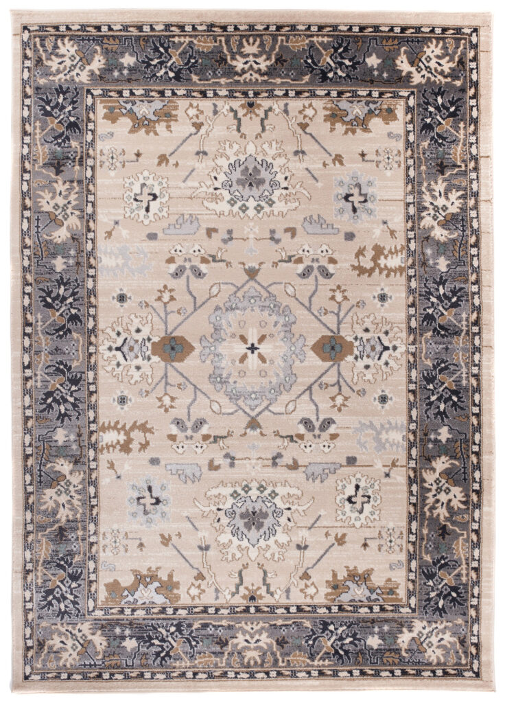 Tapis Colorado Classique Beige Gris Bordure