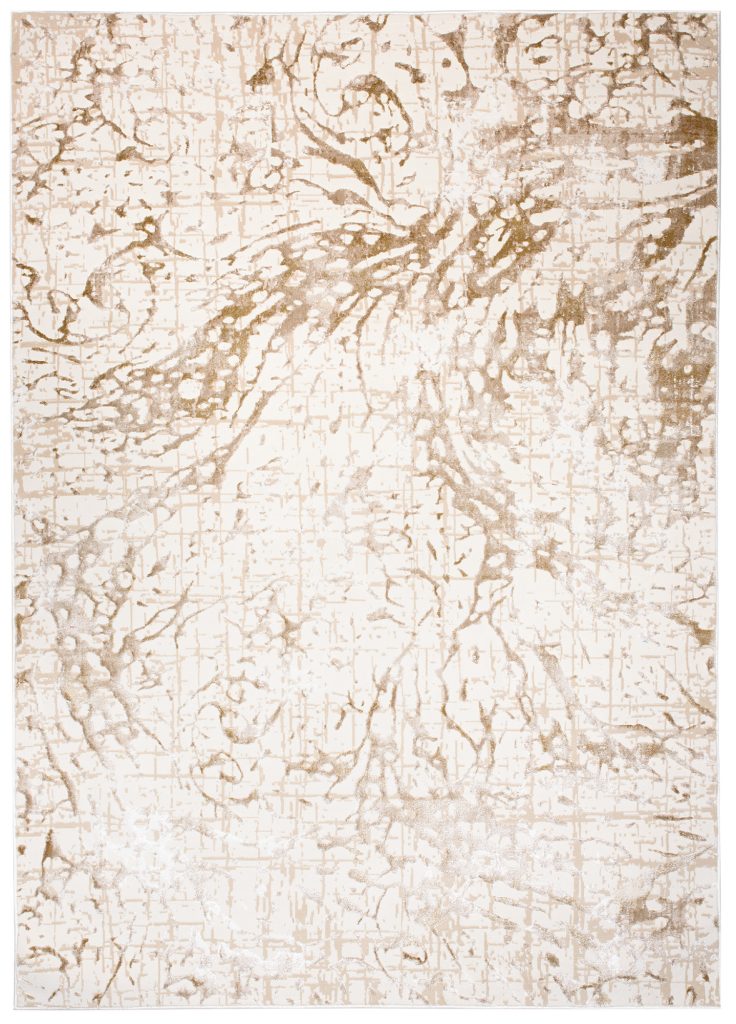Tapis Hera Crème Beige Abstrait Vagues Effet 3D