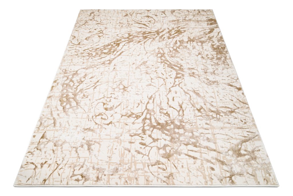 Tapis Hera Crème Beige Abstrait Vagues Effet 3D