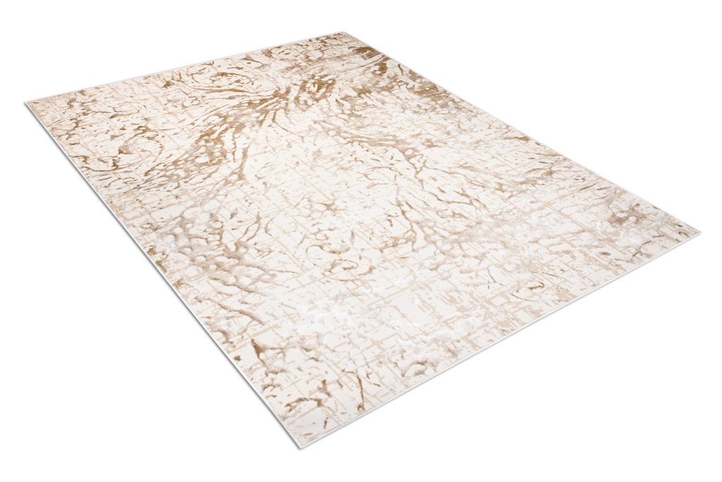 Tapis Hera Crème Beige Abstrait Vagues Effet 3D