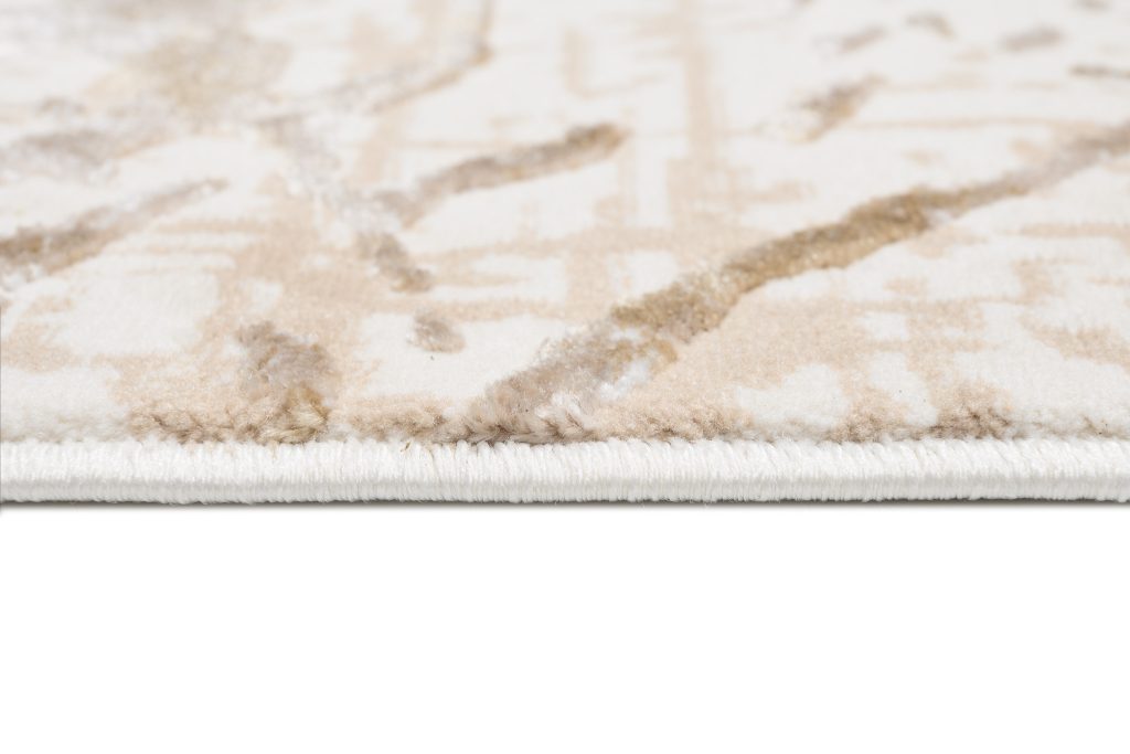 Tapis Hera Crème Beige Abstrait Vagues Effet 3D