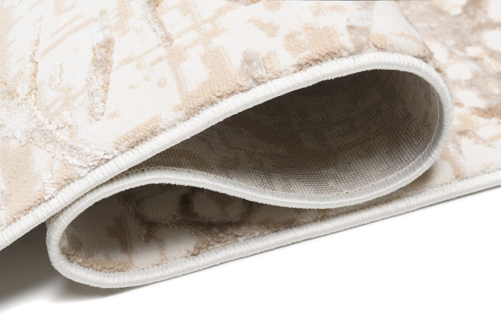 Tapis Hera Crème Beige Abstrait Vagues Effet 3D