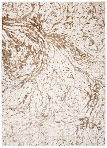 Tapis Hera Crème Beige Marron Vagues Effet 3D