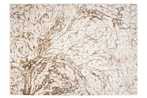 Tapis Hera Crème Beige Marron Vagues Effet 3D