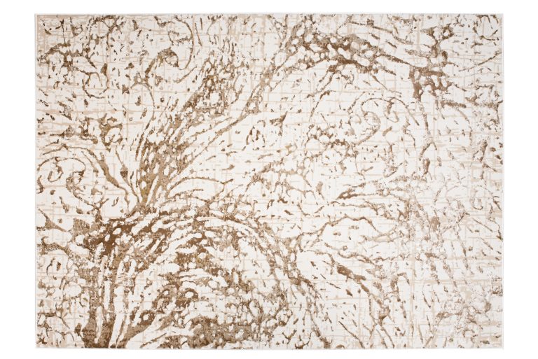 Tapis Hera Crème Beige Marron Vagues Effet 3D