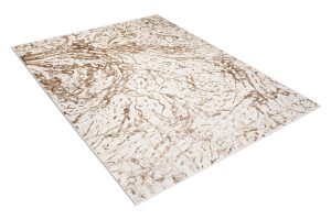 Tapis Hera Crème Beige Marron Vagues Effet 3D