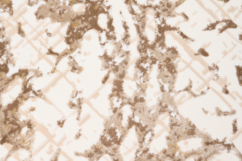 Tapis Hera Crème Beige Marron Vagues Effet 3D