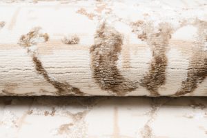 Tapis Hera Crème Beige Marron Vagues Effet 3D