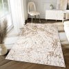Tapis Hera Crème Beige Marron Vagues Effet 3D