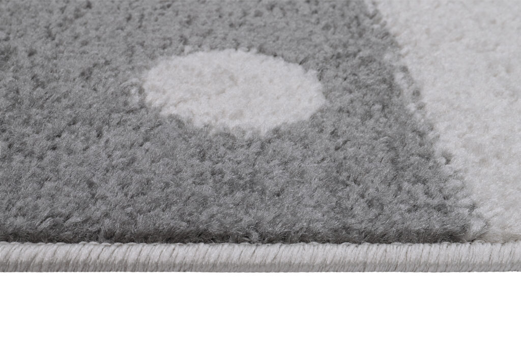 Tapis Lazur Gris Rose Carrés Enfants