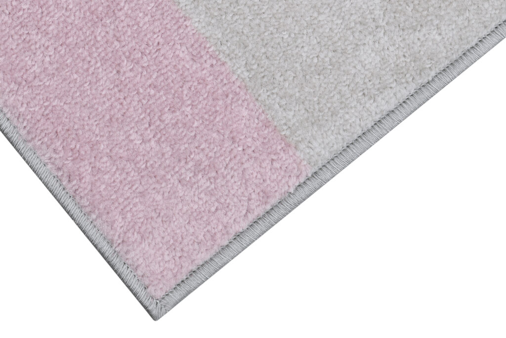 Tapis Lazur Gris Rose Géométrique Lignes