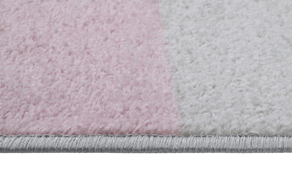 Tapis Lazur Gris Rose Géométrique Lignes