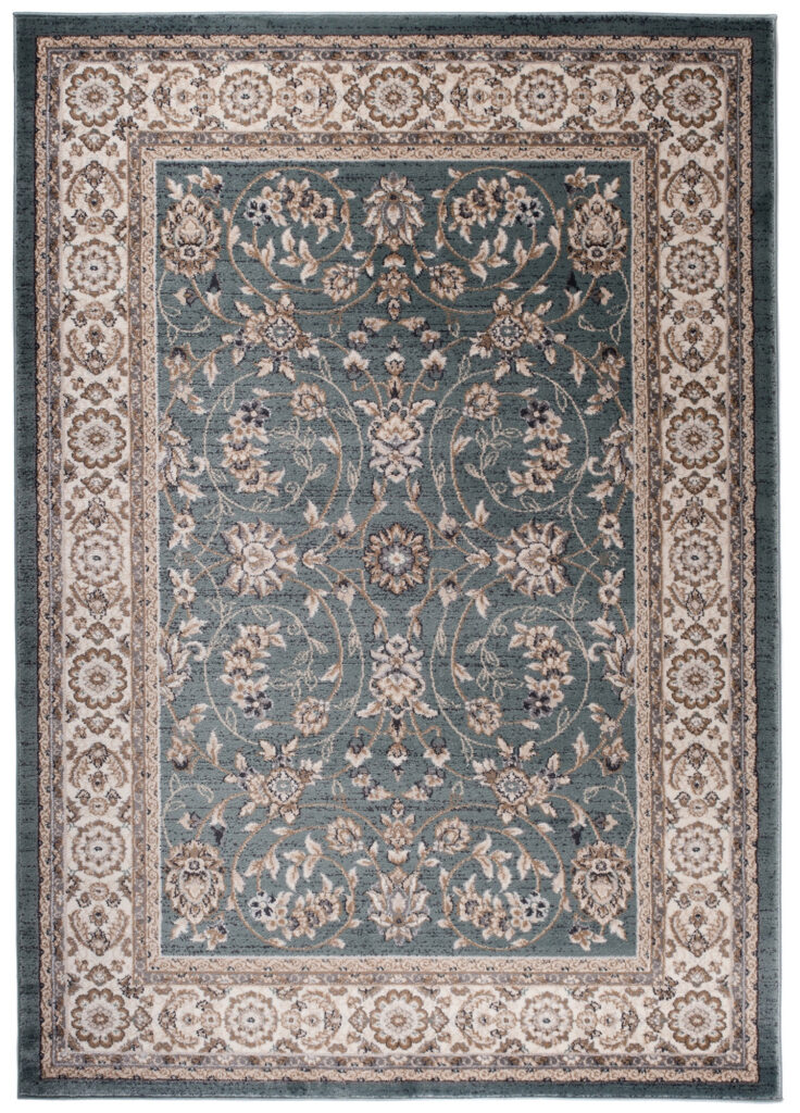 Tapis Colorado Traditionnel Bleu Beige Floral