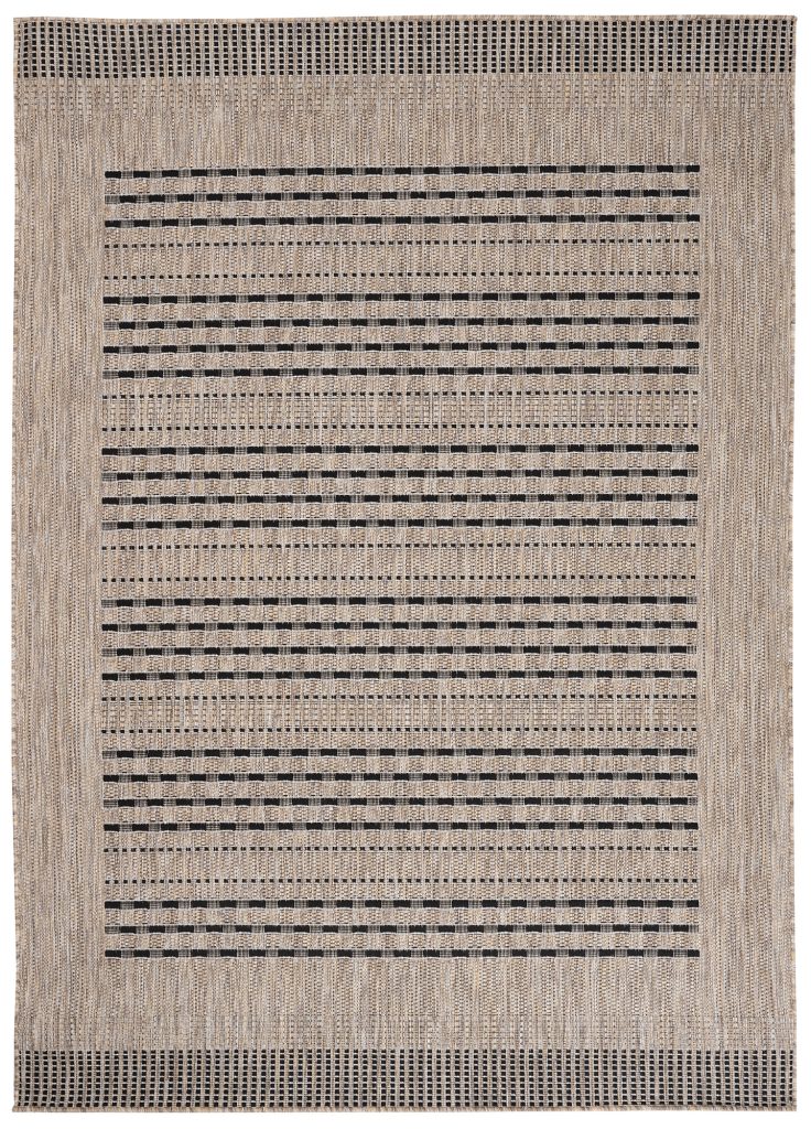 Tapis Melissa Marron Noir Rayé Intérieur Extérieur