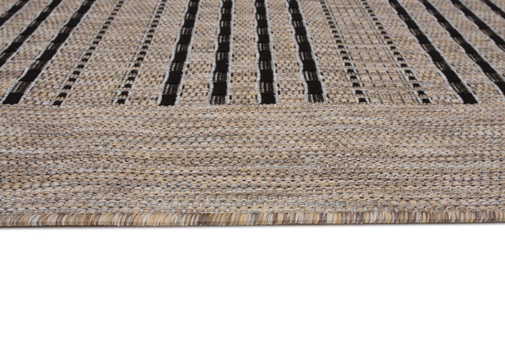 Tapis Melissa Marron Noir Rayé Intérieur Extérieur